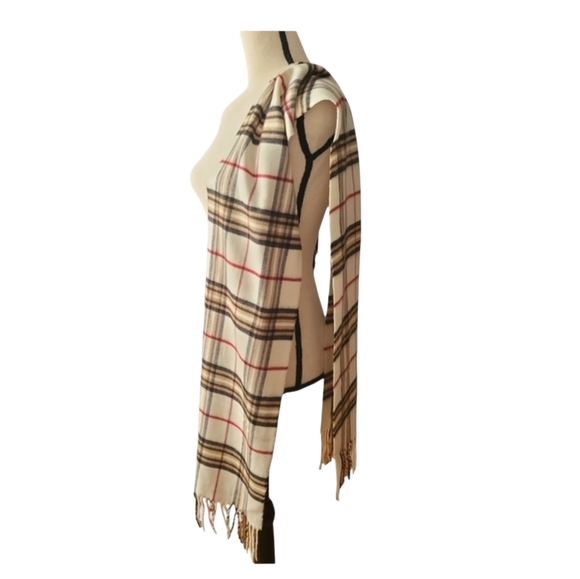 V Fraas Casmink Plaid Scarf 70 x 10 Made in Germany - Picture 5 of 6